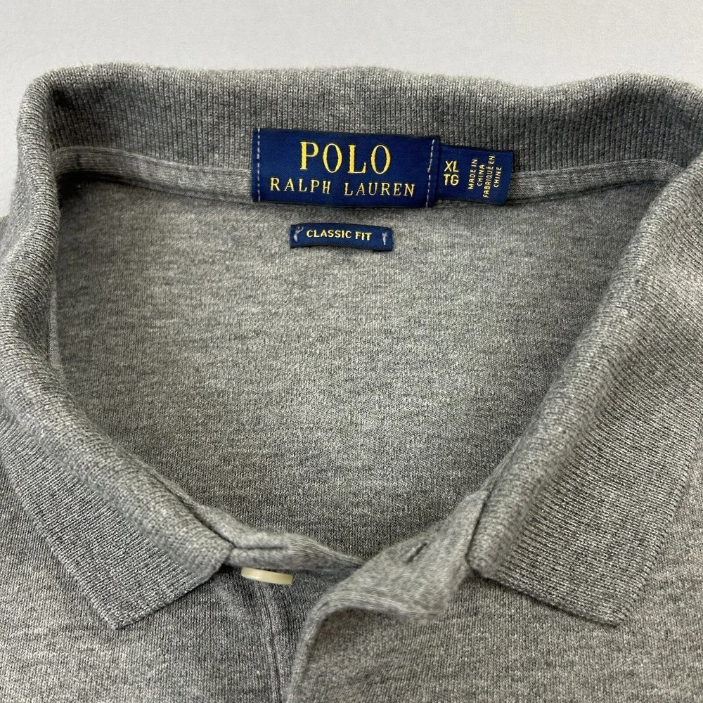 Polo Ralph Lauren‎ Polo Shirt Mens Large Gray Short Sleeve Pony Logo Cotton
